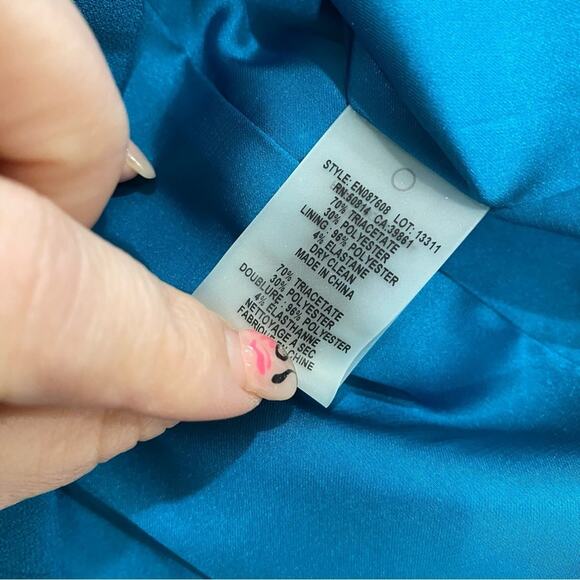 Elie Tahari Natanya 3/4 Sleeve Sheath Dress Blue Size 4 Career Cocktail - Picture 9 of 12